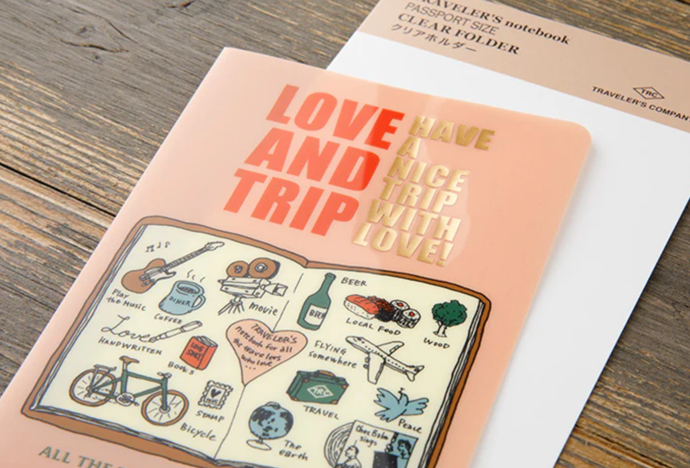 TRAVELER'S Notebook Passport Refill: LOVE AND TRIP Clear Folder 2025