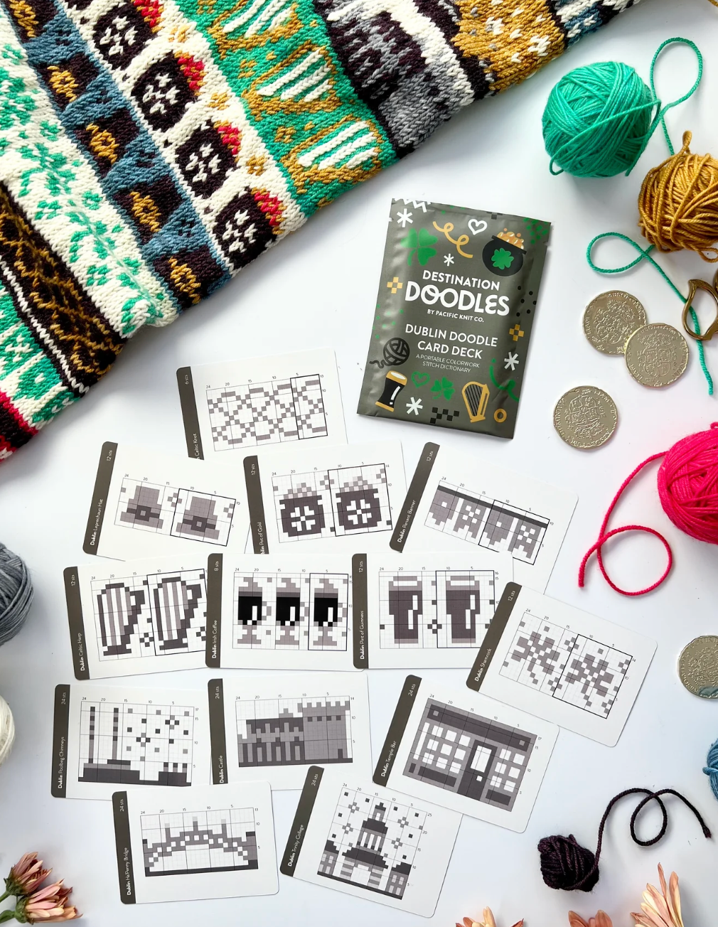 Pre-order Dublin Doodle Card Deck Foil pack (expansion) by Pacific Knit Co