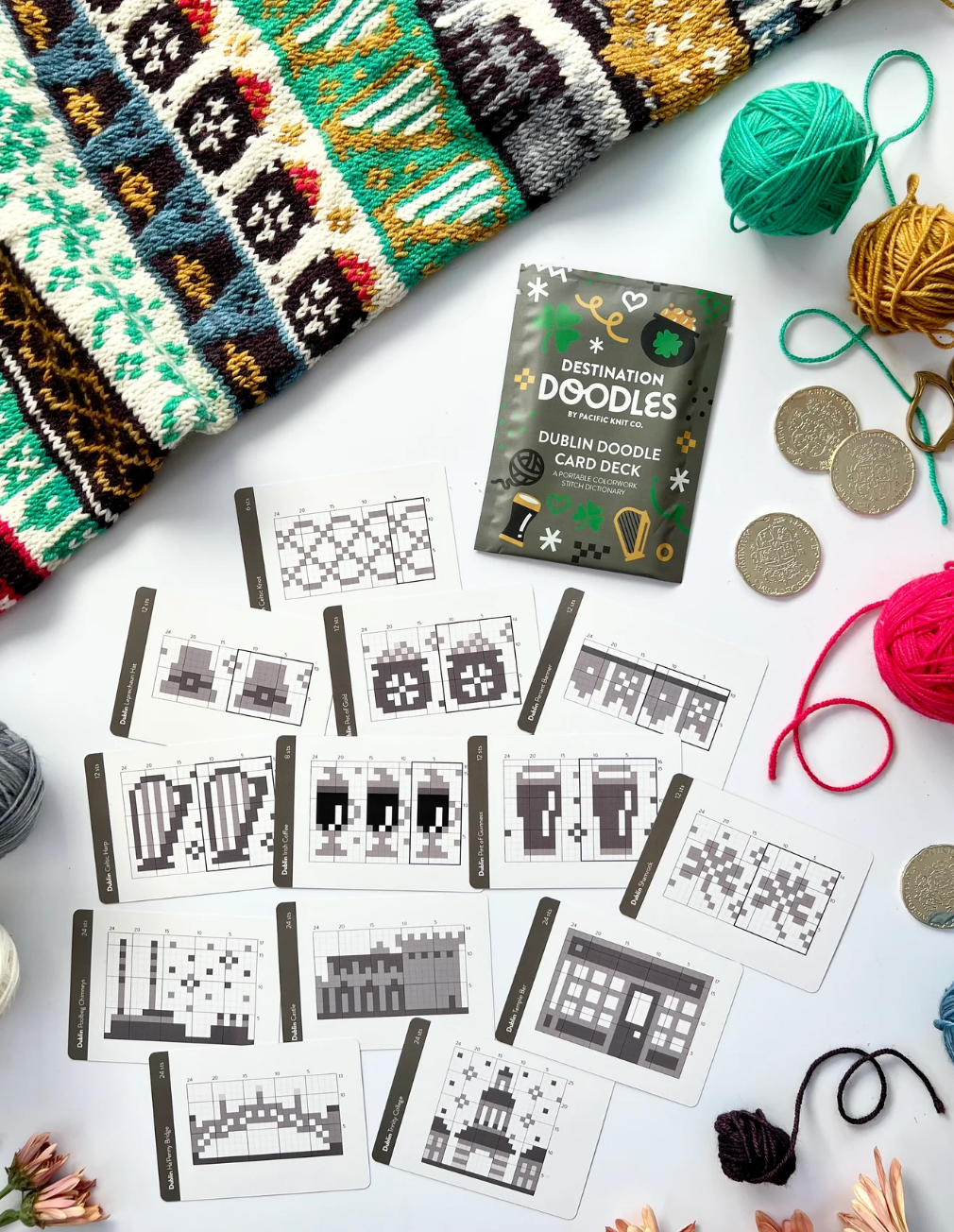 Dublin Doodle Card Deck Foil pack (expansion) by Pacific Knit Co