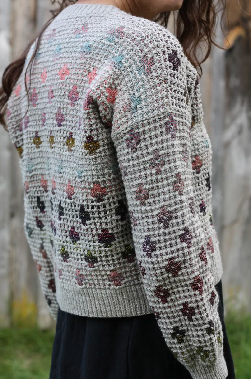 Pressed Flowers Cardigan Kit in DK Merino Sock and Suri Alpaca