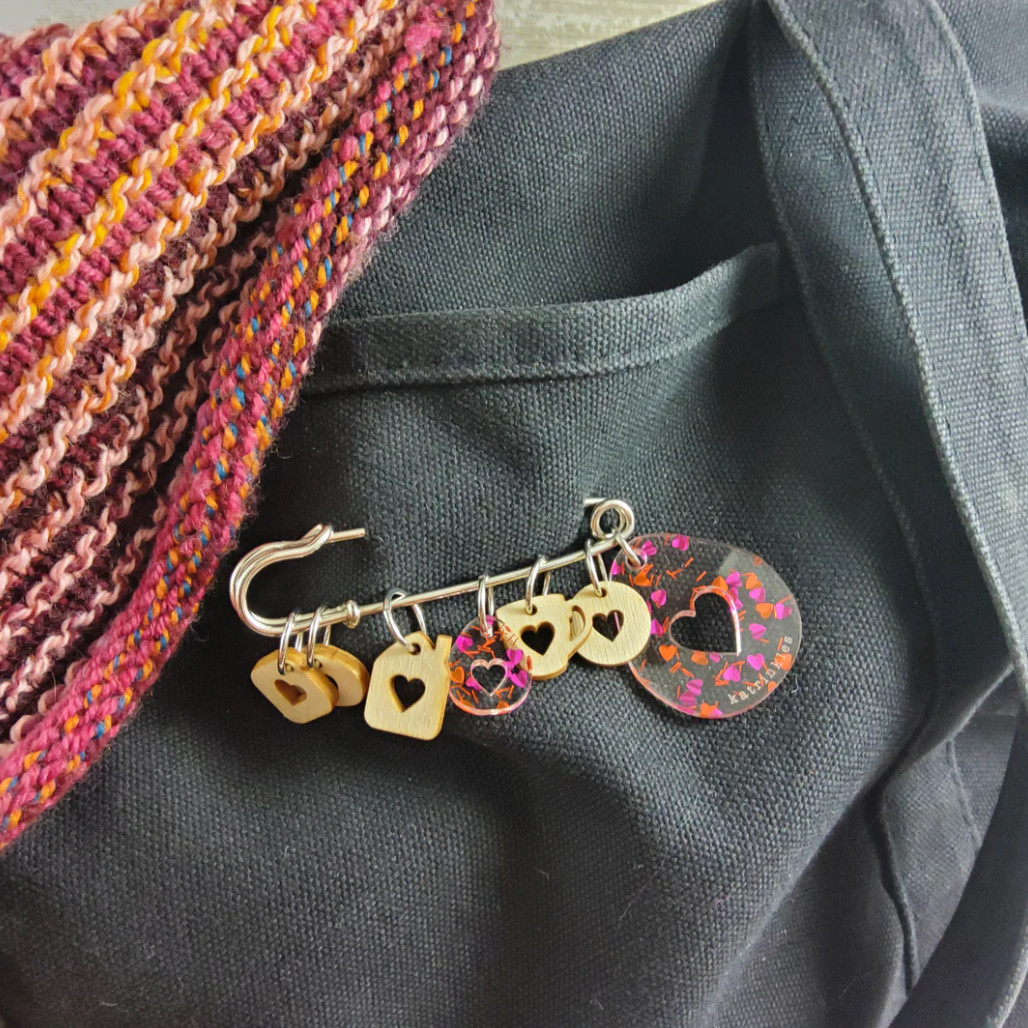 Katrinkles Valentine's Day Stitch Marker Holder Pin Bag Charm
