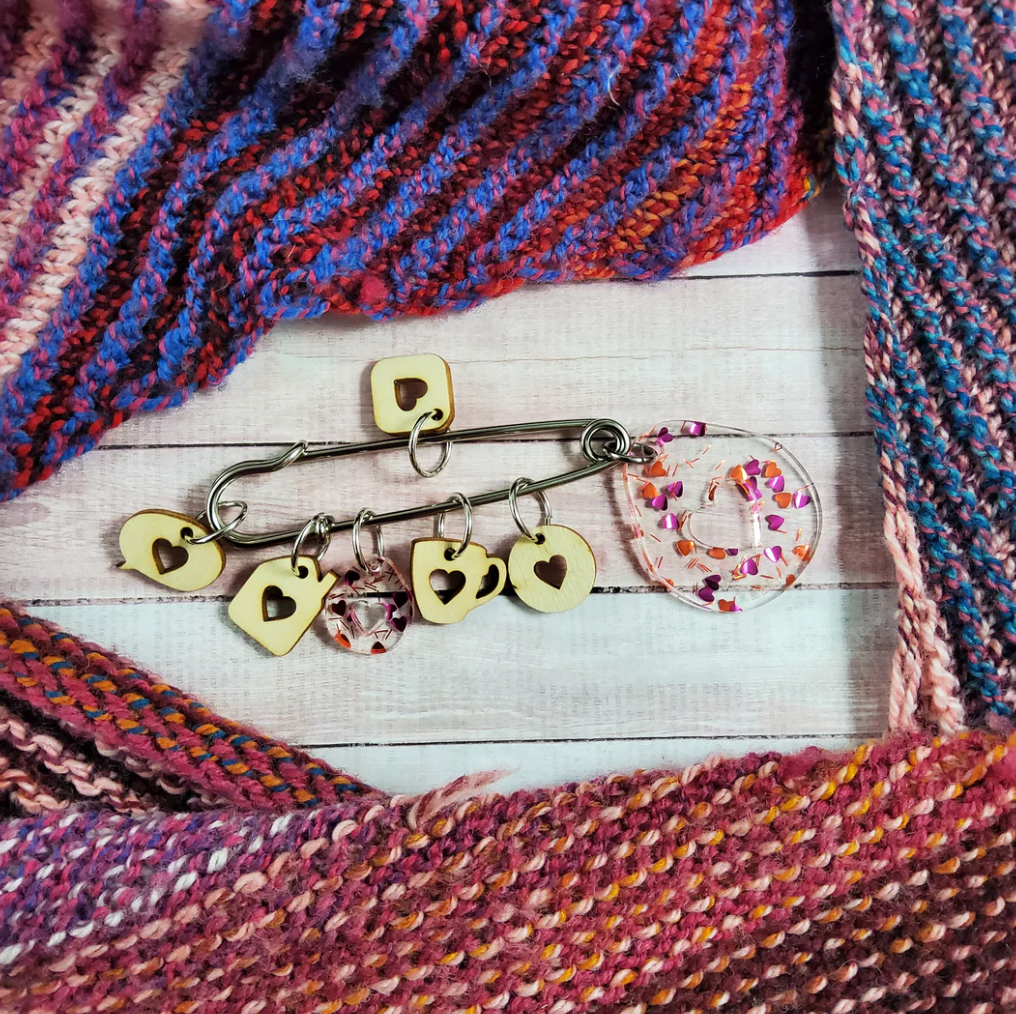 Katrinkles Valentine's Day Stitch Marker Holder Pin Bag Charm