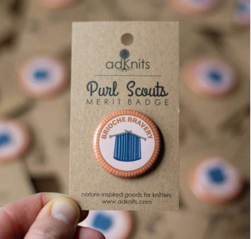 Camp Stitchwood Purl Scout Pin Button Badge (Click for all the variations)