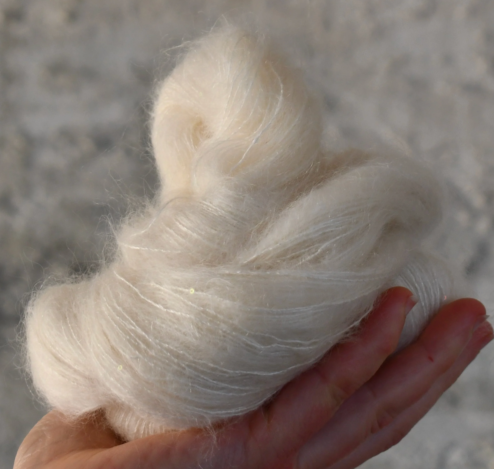 New yarn base- sequin alpaca fluff