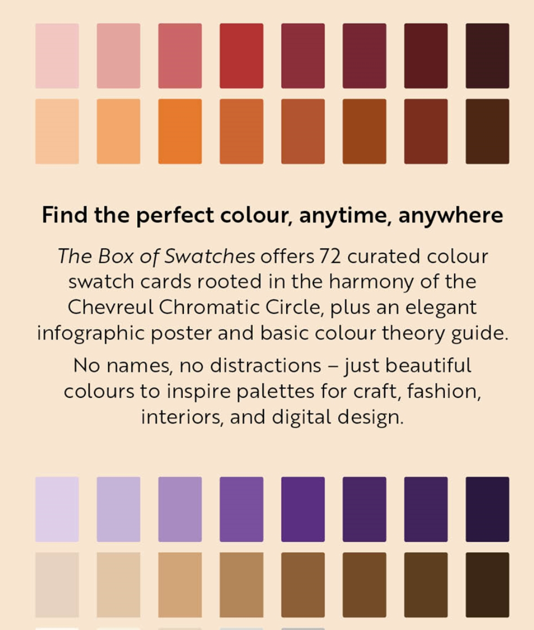 Box of Swatches  72 Shade Cards for Palette Planning and Inspiration