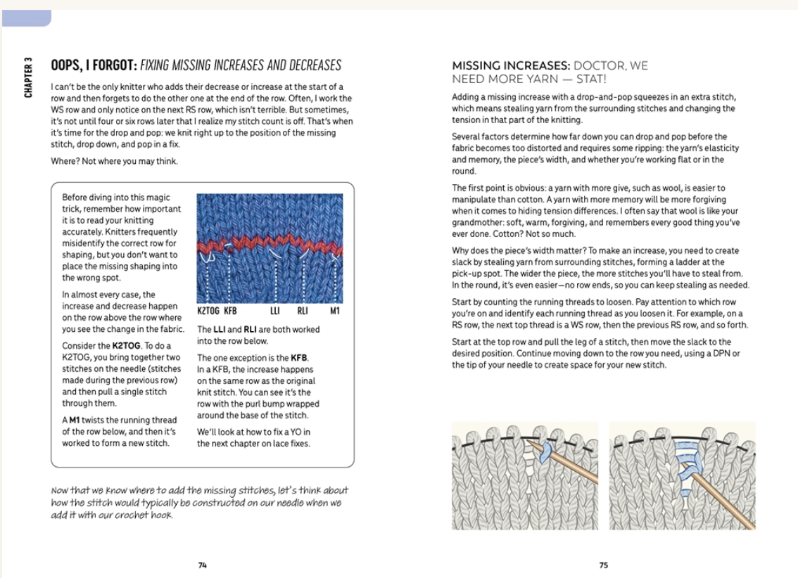Patty Lyons' Knitting ER  A step-by-step guide to fixing your knits, before and after bind off