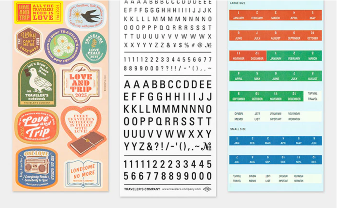 TRAVELER'S Notebook Customised Sticker Set for LOVE AND TRIP 2025