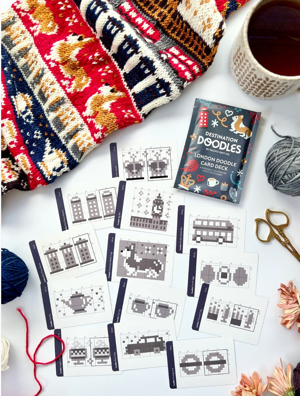 Pre-order London Doodle Card Deck Foil Pack (expansion) by Pacific Knit Co