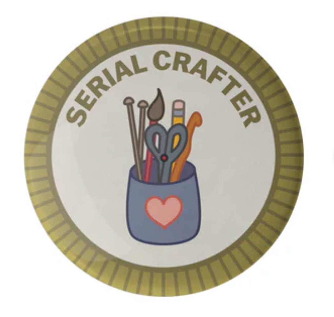 Camp Stitchwood Purl Scout Pin Button Badge (Click for all the variations)
