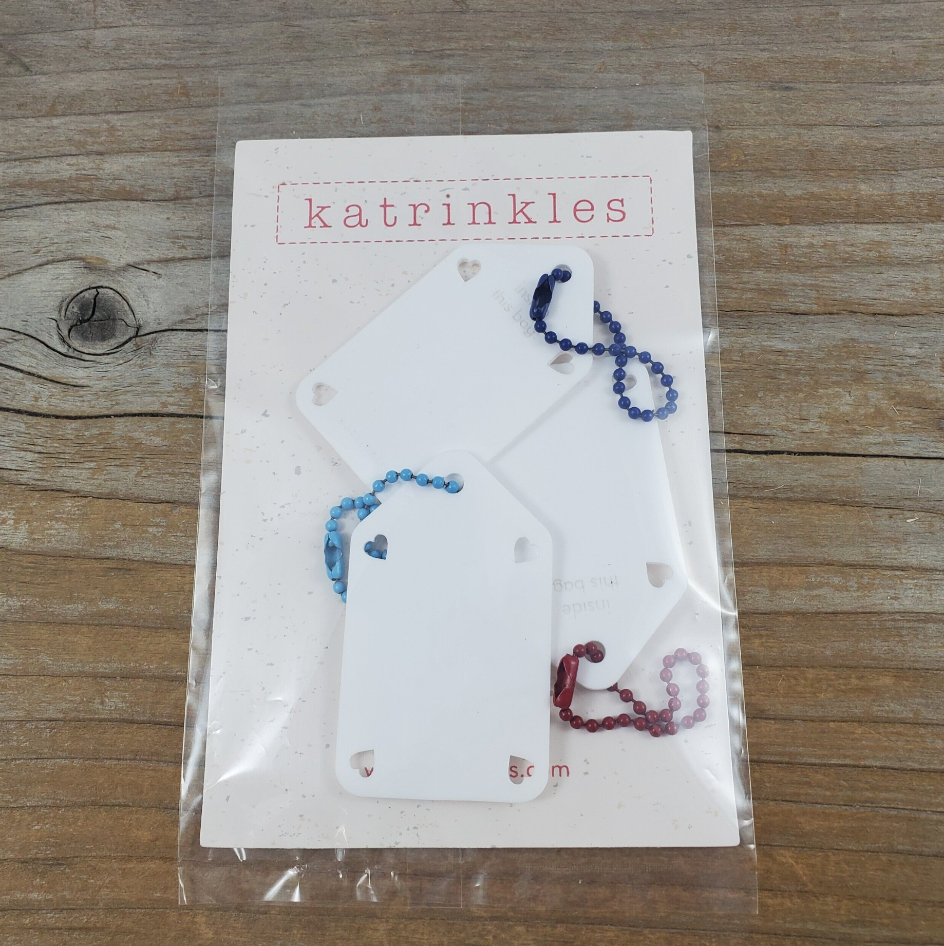 Katrinkles Write On / Wipe Off Acrylic White Project Bag Tags