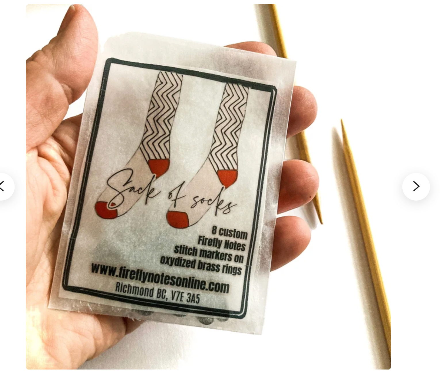 Sack of socks stitch markers