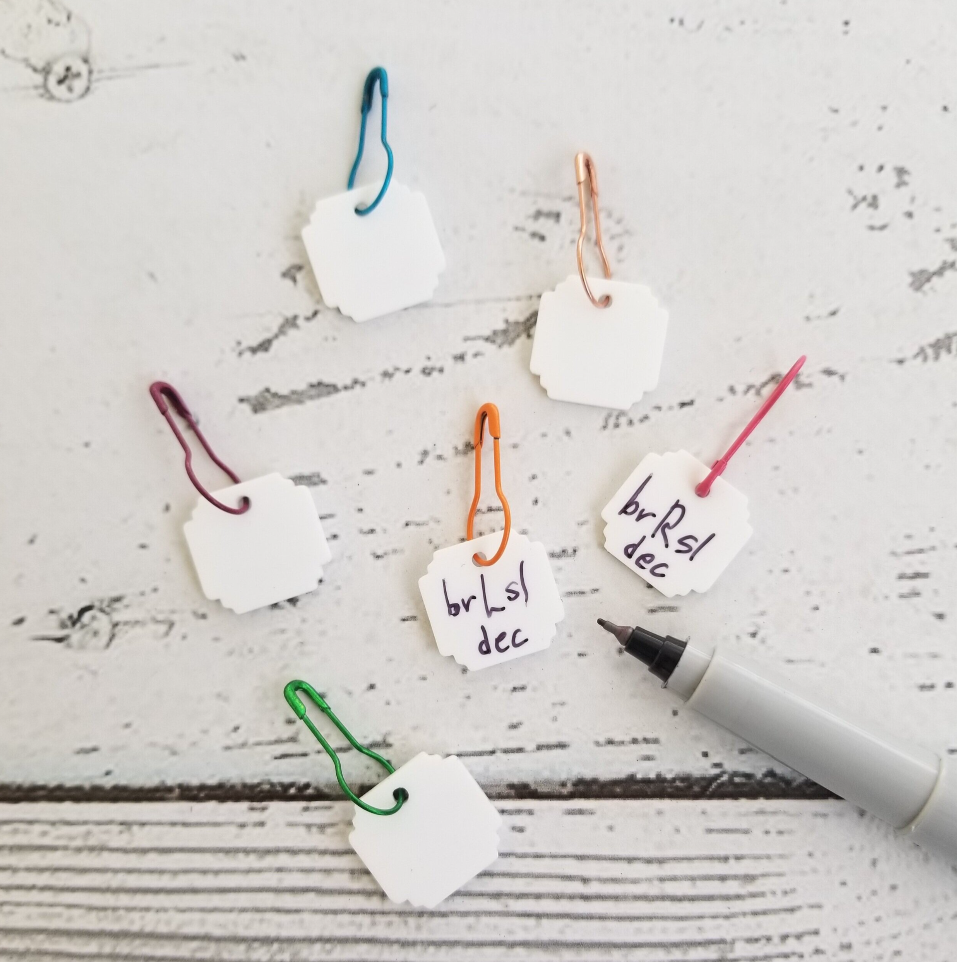 Katrinkles Write On / Wipe Off White Stitch Marker Set