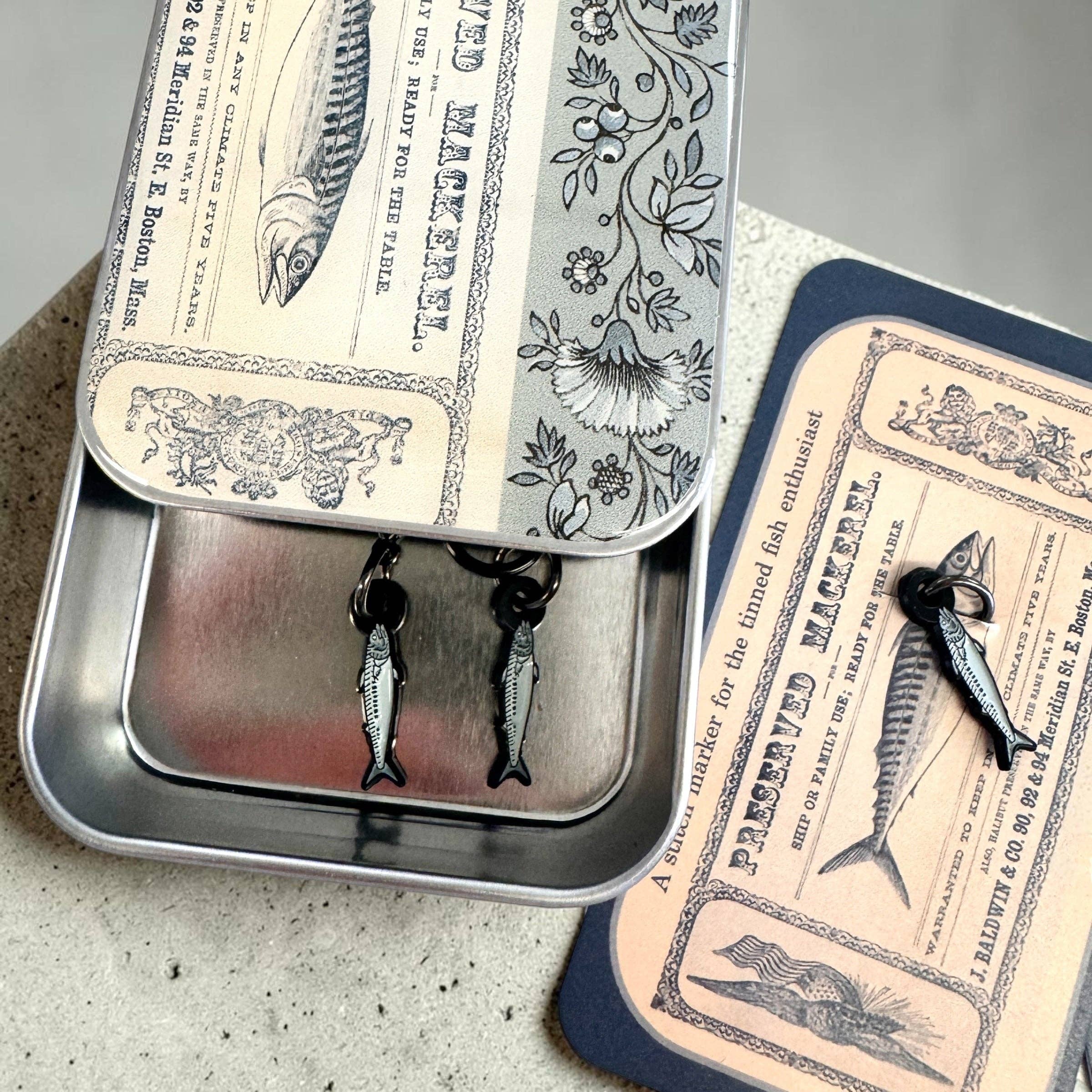 Mackerel Enamel Stitch Marker Single
