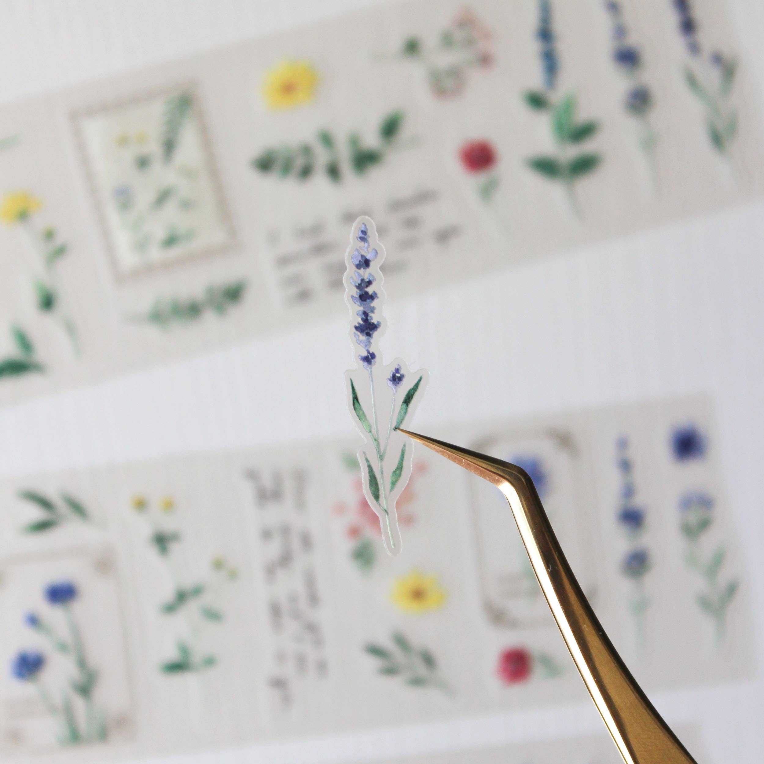 Wildflower Pre-Cut PET Tape - Wide Watercolour Washi Tape