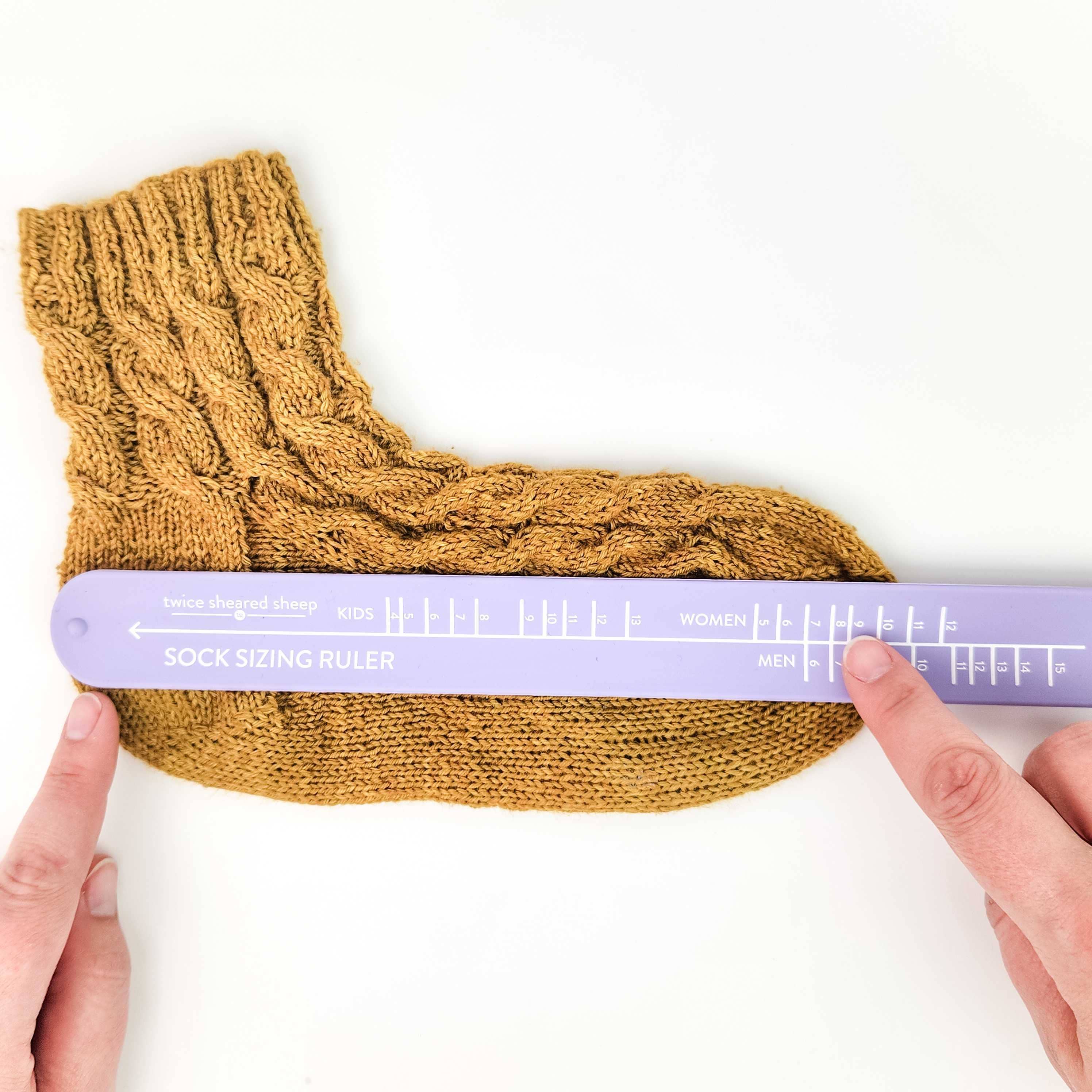 Sock Sizing Ruler - Sock Knitting Bracelet Ruler