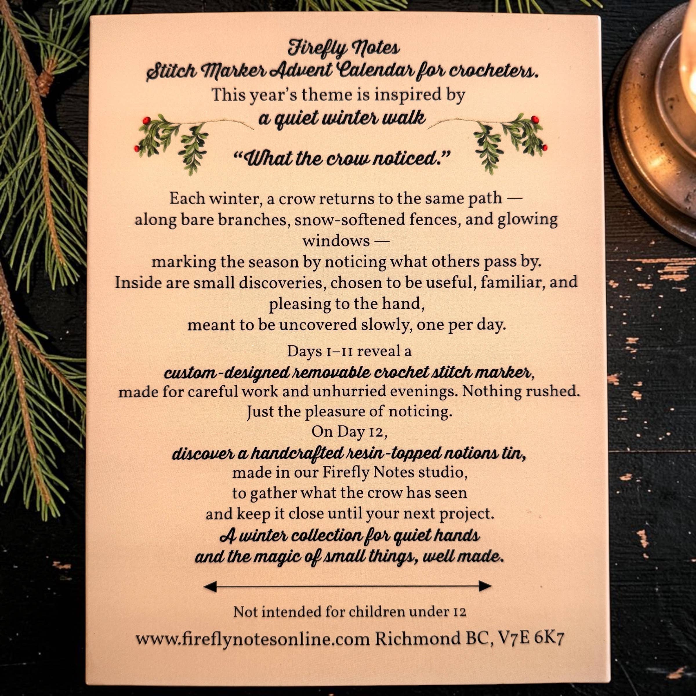 Firefly Notes 2026 CROCHET Stitch marker Advent Calendar