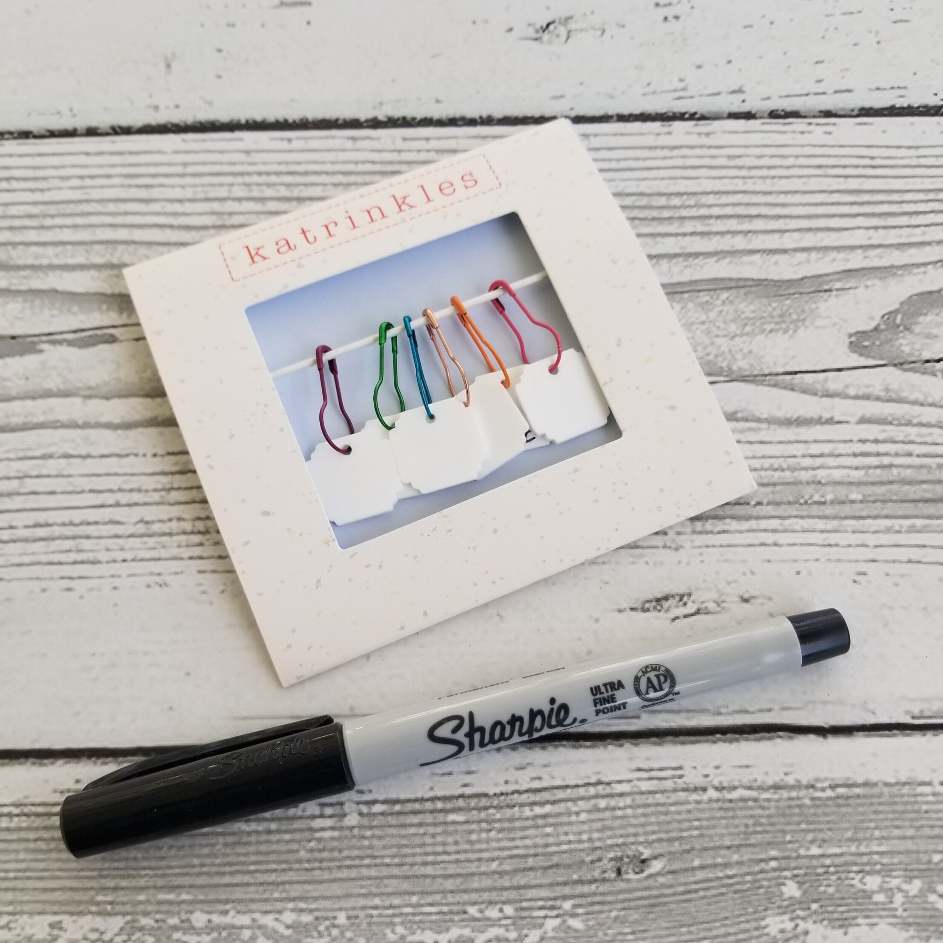 Katrinkles Write On / Wipe Off White Stitch Marker Set