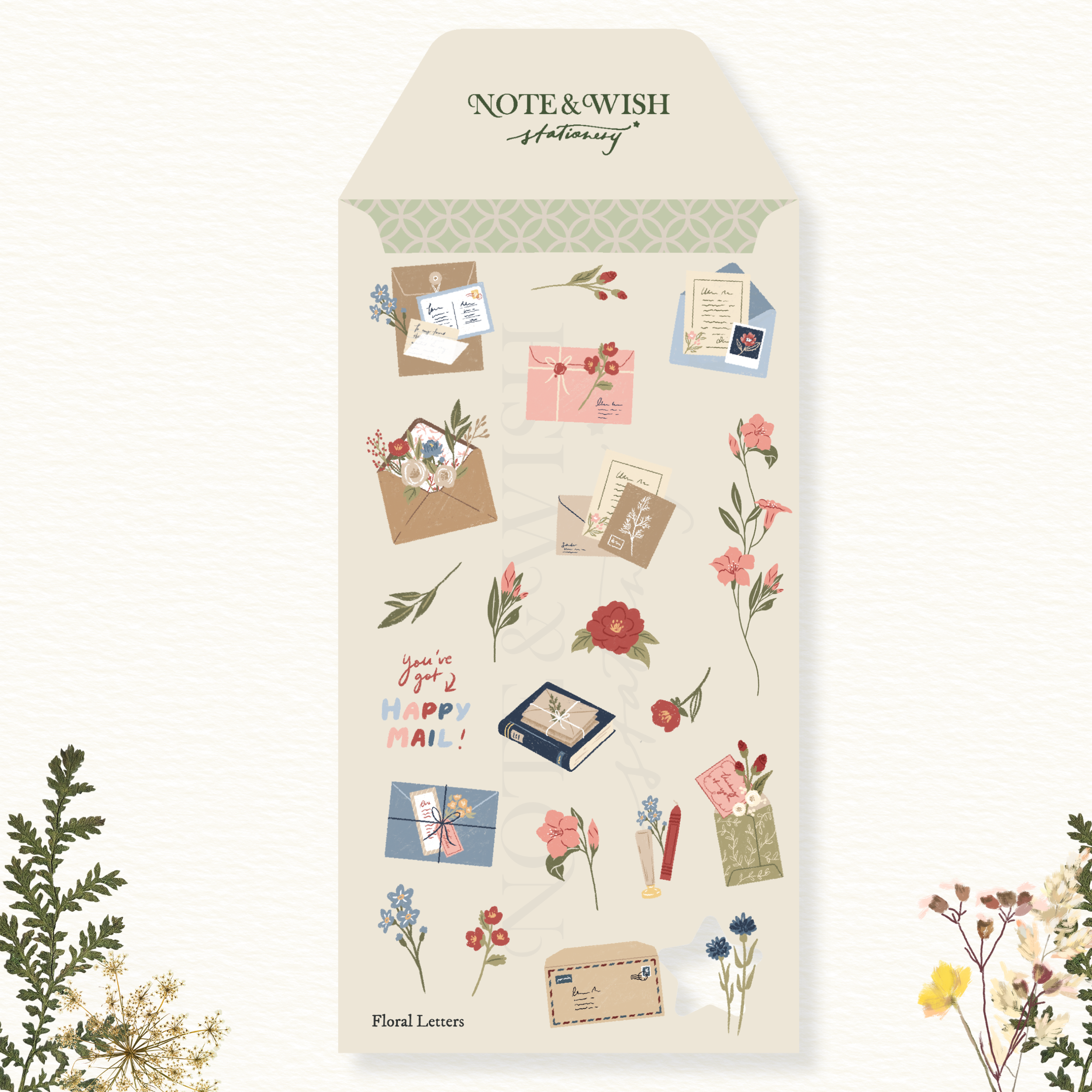 Floral Letters Journal Stickers - Letter Writing