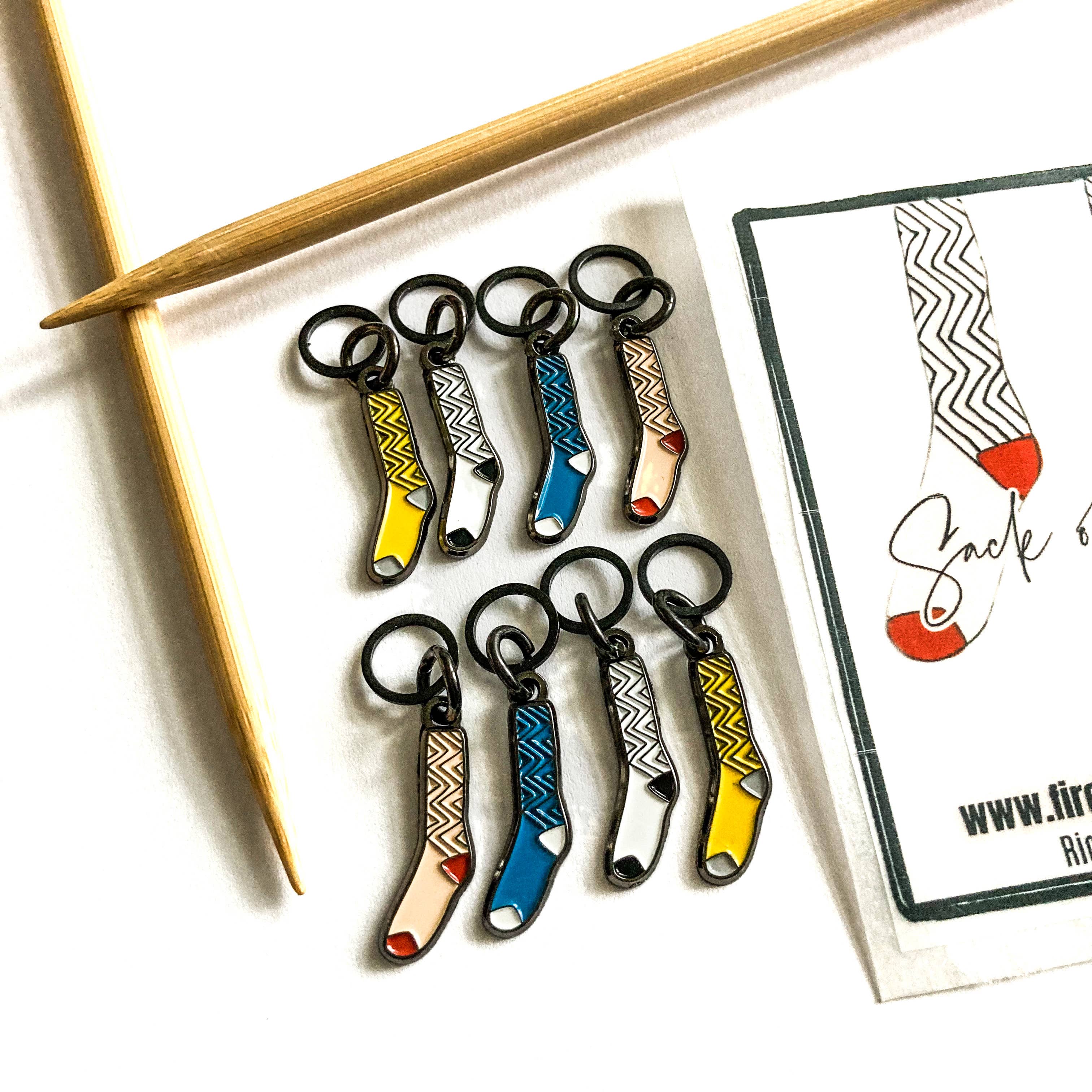 Sack of socks stitch markers