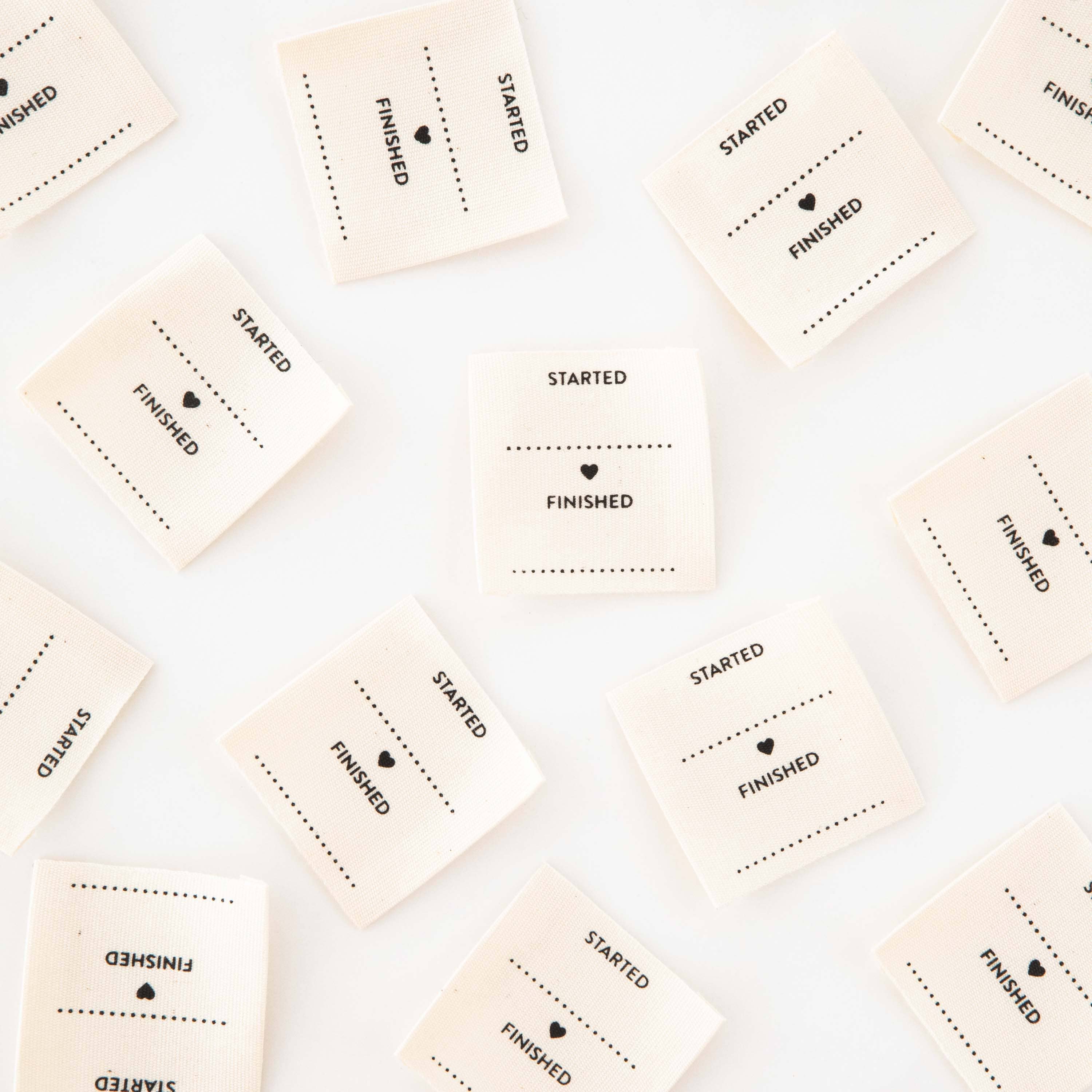 Started Finished Organic Cotton Sewing and Quilting Labels