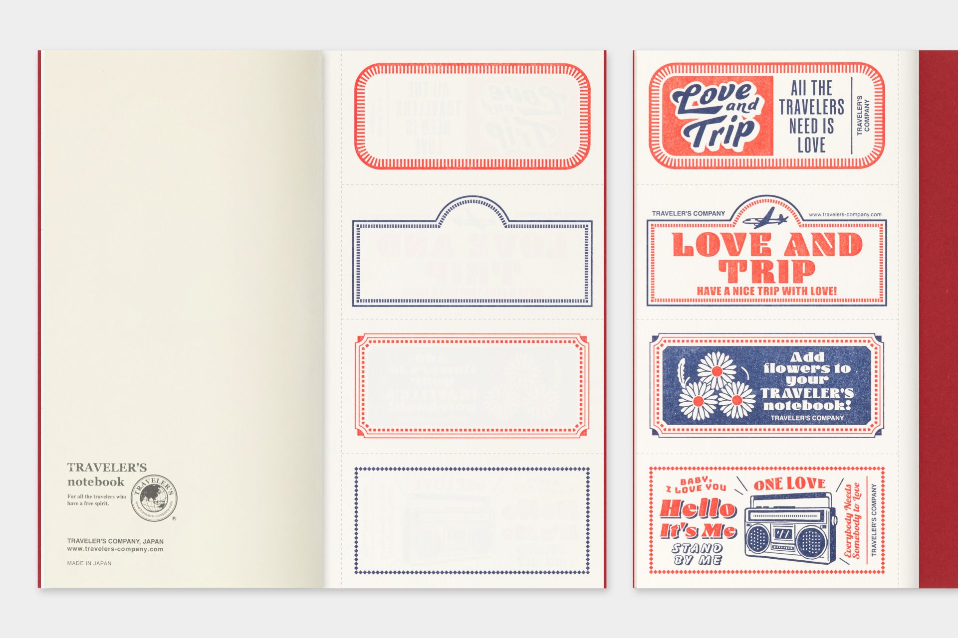 Traveler's Notebook Refill Love and Trip Edition