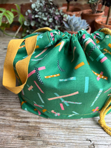 READY TO SHIP - Project bag style 01 - Green confetti