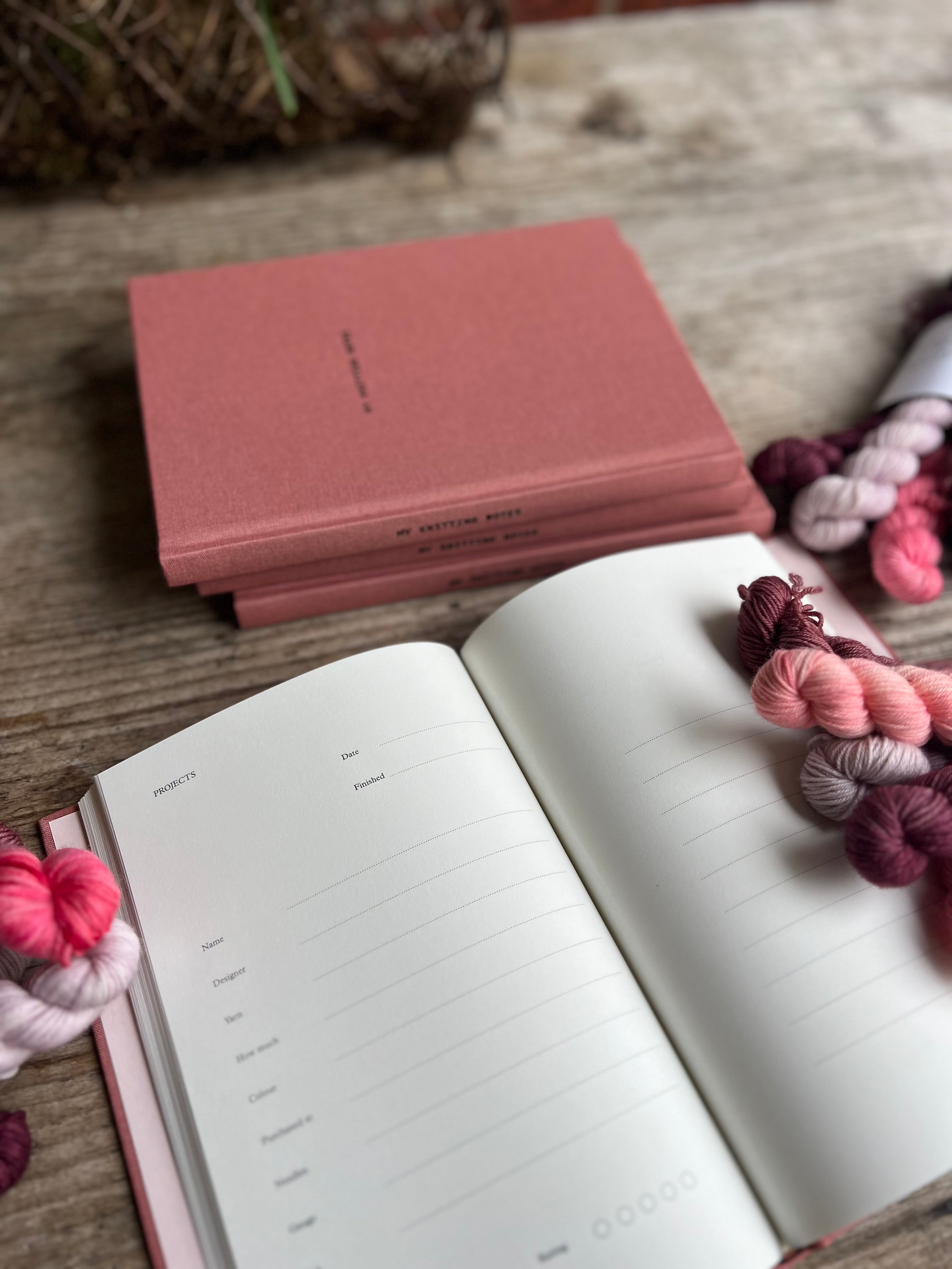 Laine Publishing knitting notes pink