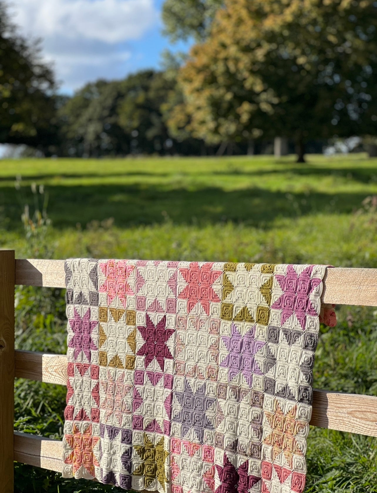 Star Crochet Granny Square Blanket
