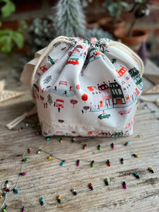 Made to order - Project Bag Style 01 - Christmas Houses