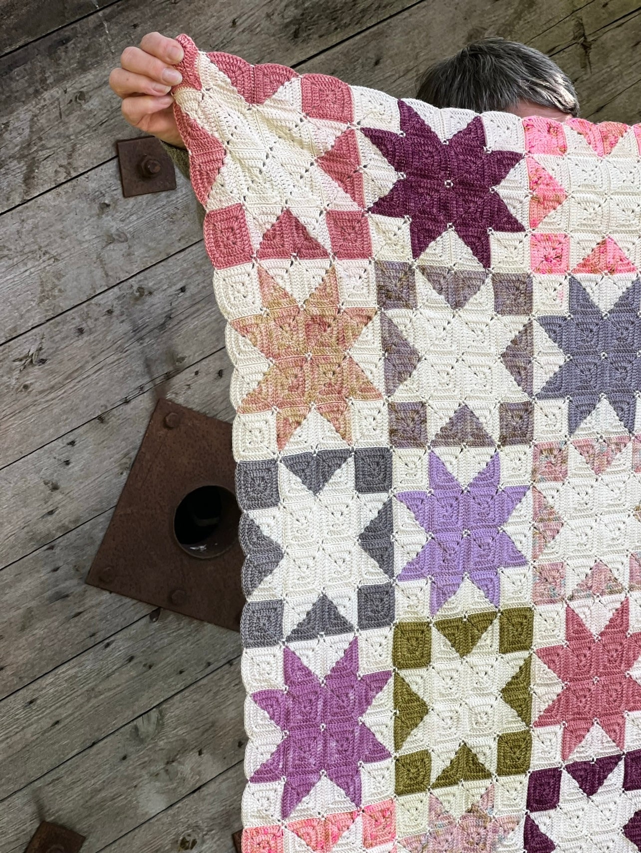 Star Crochet Granny Square Blanket