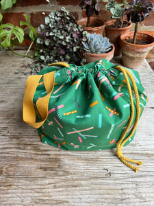 READY TO SHIP - Project bag style 01 - Green confetti