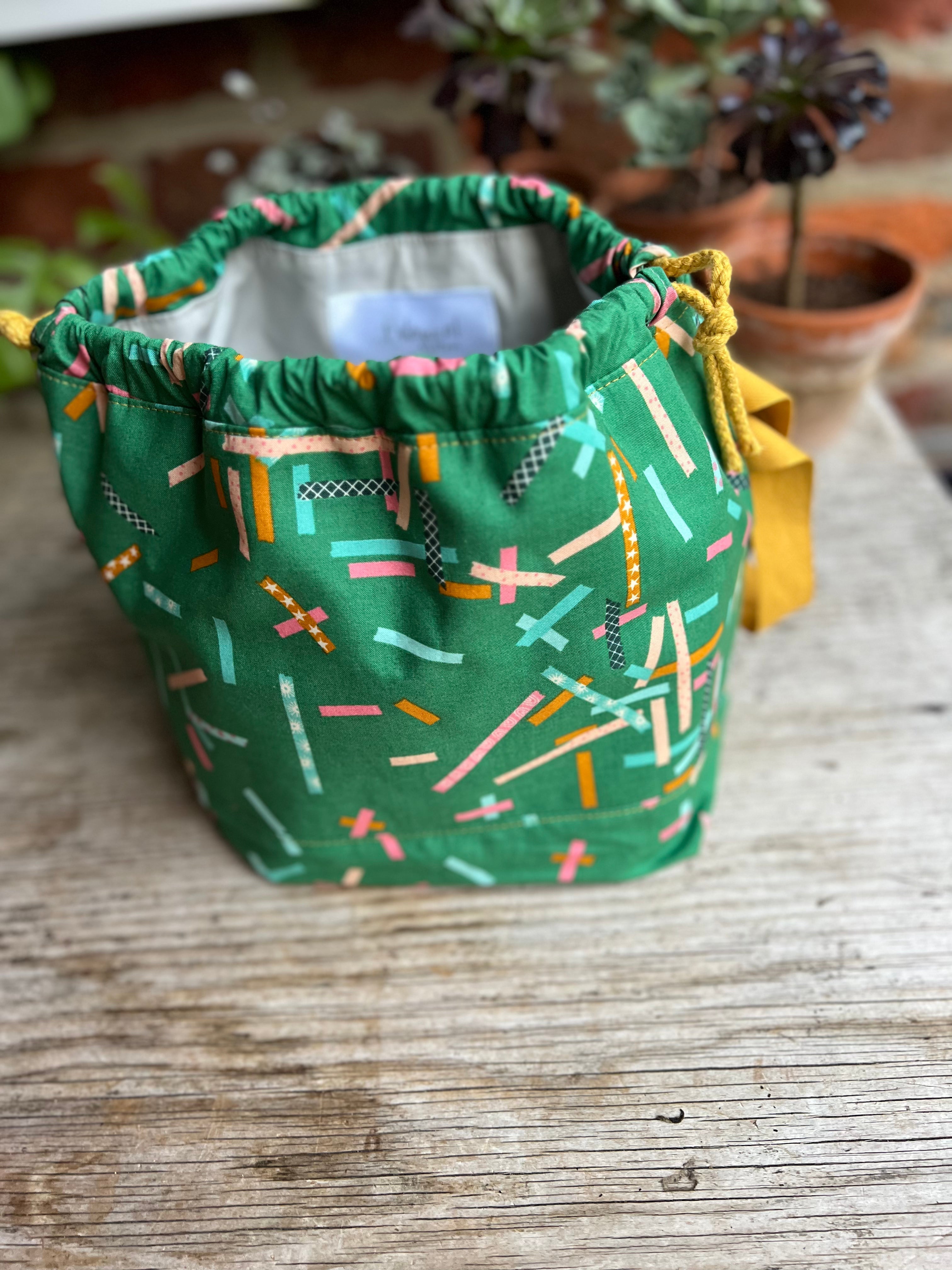 READY TO SHIP - Project bag style 01 - Green confetti