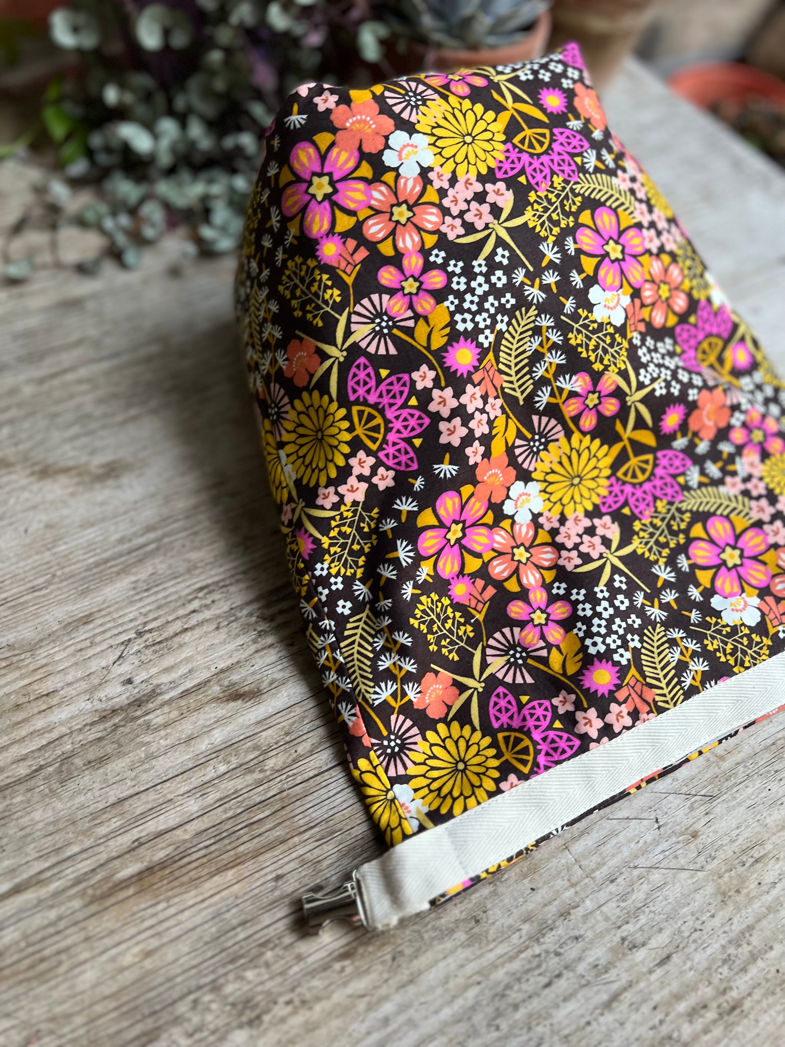 Project Bag Style 04 - Roll Top - Retro flowers