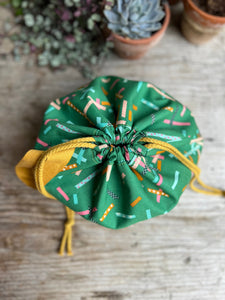 READY TO SHIP - Project bag style 01 - Green confetti