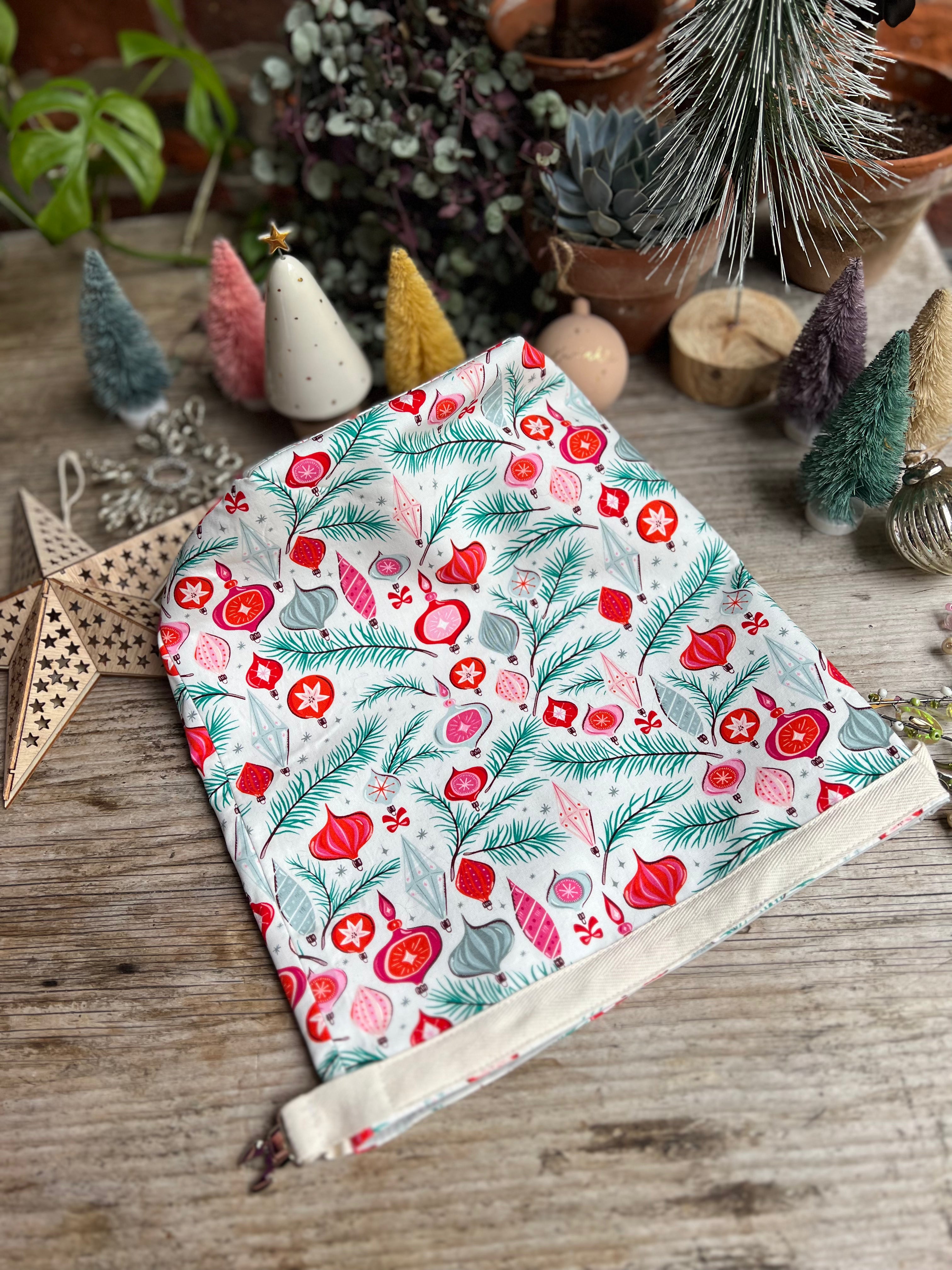 Project Bag Style 04 - Roll Top - Christmas Baubles