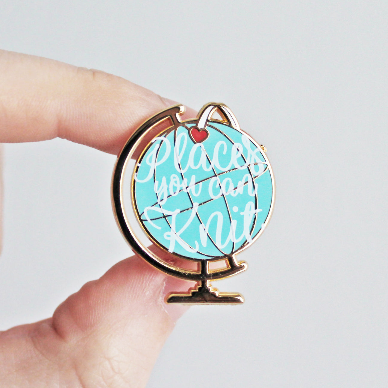 Twill and Print - Places You Can Knit Enamel Pin